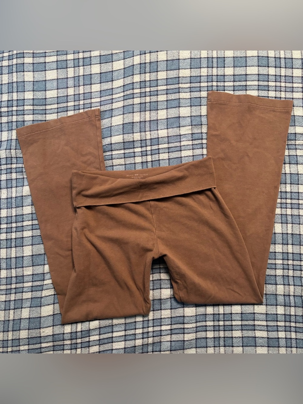 Brandy Melville Brown High-Waist Fold-Over Pants